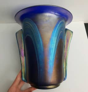 Exceptional and rare Loetz series 3 iridescent glass Arch vase
