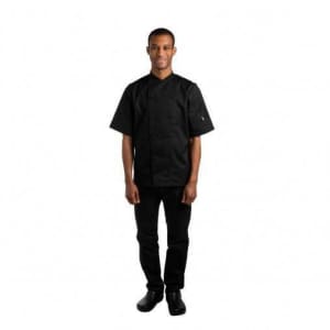 Le Chef Unisex Short Sleeve Chefs Jacket Black L