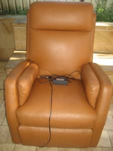 Electric recliner leather armchair