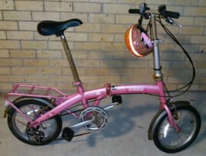 Stolen!Bewar! Near New K-Rock Pink Ladies Girls 16" Folding Bike 3-Spd