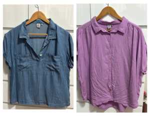 Womens Denim-Look Tops (New No Tags) $6 for both