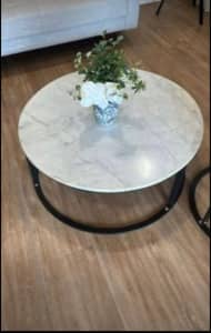 Huber Coffee table and Side Table Marble top