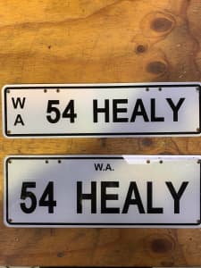 Personalised WA Number Plates - 54 HEALY