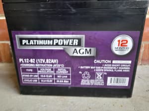 Deep Cycle PLATINUM POWER AGM battery, used, in perfect working order.