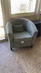 Semi circle lounge chair with cushion