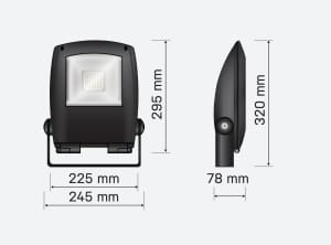 30W Durable Slimline LED Floodlight x2