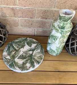 Decorative Palm tree 🌴 jug and tray