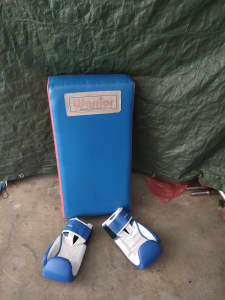 Boxing pad and gloves 