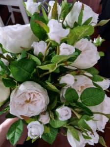 Artificial White / Very Pale Blush English Roses ×12 ☆NEW☆
