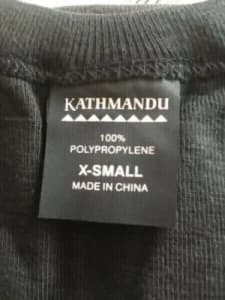 Kathmandu Polypropylene Thermal Body Wear Adult Unisex SizeXS CrewNeck