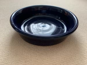 NEW Large Glazed blue round stoneware bakeware / bowl