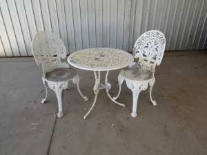Outdoor Garden Table and Chairs Cast Aluminium 1950s Vintage