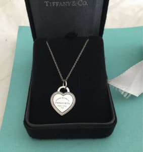 Tiffany & Co Diamond and White Gold Heart Necklace