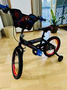 Bike - Spider-Man themed for kids (40 cm) with training wheel 🛞