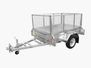 6x4 box trailer galvanised fully welded inc 600mm cage