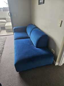 2x 2 Seater Velvet Lounges
