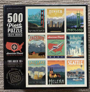 AmericanFlat American Travel 500 Piece Jigsaw Puzzle