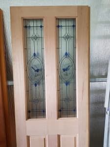 Solid timber doors with Blue Wren glass