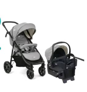 Baby pram (Joie Litetrax 4 DLX Travel System Stroller Gray Flannel