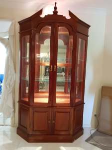 Mahogany display cabinet antique style with light