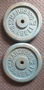 Gym 2x 20kg (40kg) Mahespro weight plates
