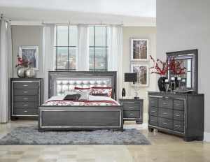 Elegant Allura Queen Bed Frame In Grey (Available in King/Suite)