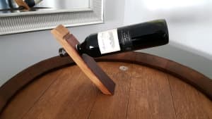 Wine Bottle Holder. Made from American Oak wine barrel stave