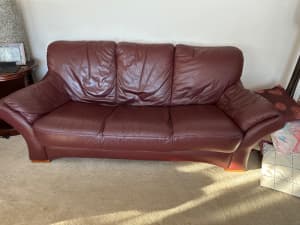 Free leather couch and 2 sofa chairs
