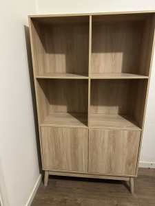 Wooden bookcase storage shelf