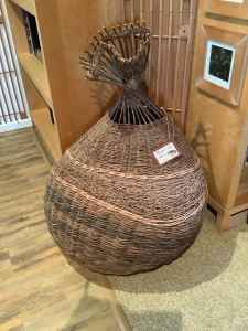 Unusual woven cane basket