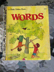 Vintage Golden Book Words Spelling Recognition Groups People Colours