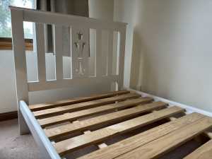 White Wooden King Single Bed Frame