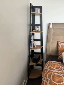 Corner Shelf wooden and black colour w 4 shelves