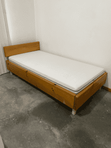 Pine single bed with mattress