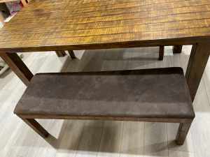 Unique Solid Rubber Wood Dining Table with Bench Seats (limited time)