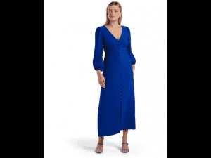 Forever New Jessa 3/4 Sleeve Crepe Midi Dress in Royale Blue, Size: 8