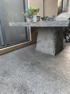 Outdoor solid concrete table