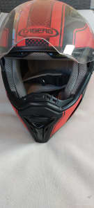 Red Full face Caberg helmet size L made in Italy