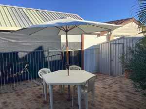 Outdoor umbrella,table and chairs