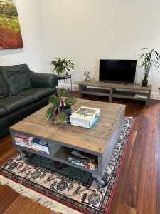 Handmade wooden pallet coffee table and TV Unit