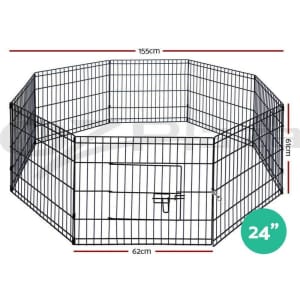 24 30 36 8 Panel Pet Dog Puppy Rabbit Enclosure Play Pen 3 sizes