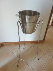 Stainless steel wine bucket with stand