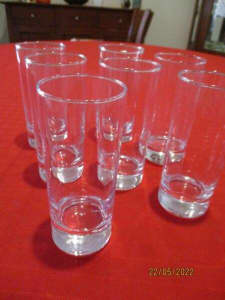 Bullk lot x 7 Drinking Glasses small GLASS 225 ml full capacity
