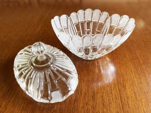 1970s fluted crystal bowl with lid