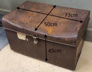 CHEAP Large Vintage metal treasure box chest, rust, Carlton pickup