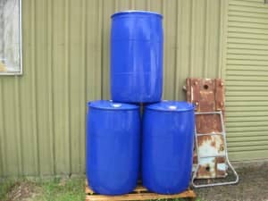 Plastic Drums 205 ltr, Clean, Water, Horse Feed, Chicken Shed.