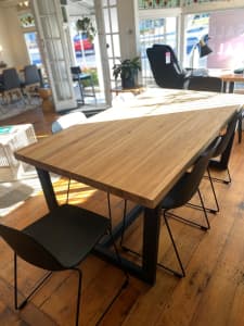 200cm Reclaimed Elm Dining Table with Metal Base