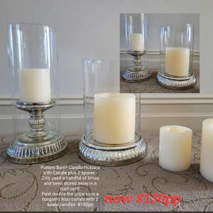 Pottery Barn Candles and Holder