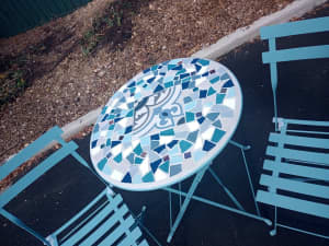 Now taking orders for custom made
3piece Mosaic Table Outdoor Settings