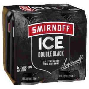 Smirnoff Ice Double Black Vodka Cans 375mL 4 packs